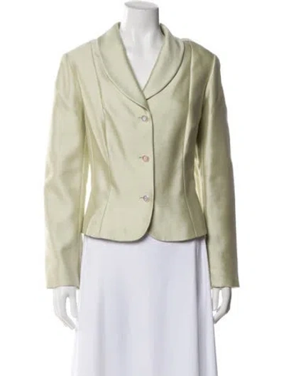Pre-owned Teri Jon Silk Blazer In Green