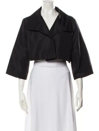 Pre-owned Teri Jon Silk Bolero In Black