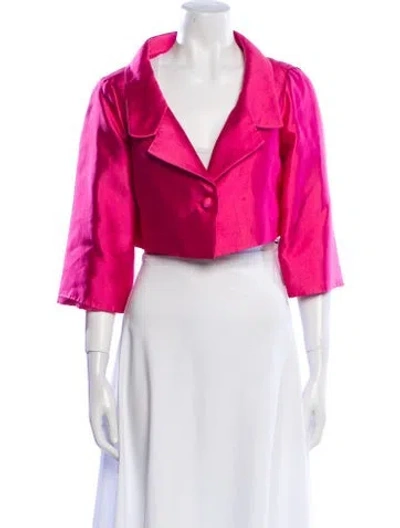 Pre-owned Teri Jon Silk Bolero In Red
