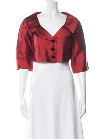 Pre-owned Teri Jon Silk Bolero In Red