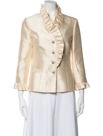 Pre-owned Teri Jon Silk Evening Jacket In Neutrals
