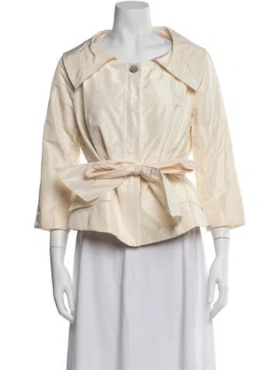 Pre-owned Teri Jon Silk Evening Jacket In Neutrals