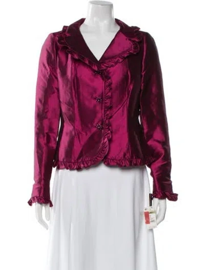Pre-owned Teri Jon Silk Evening Jacket In Red