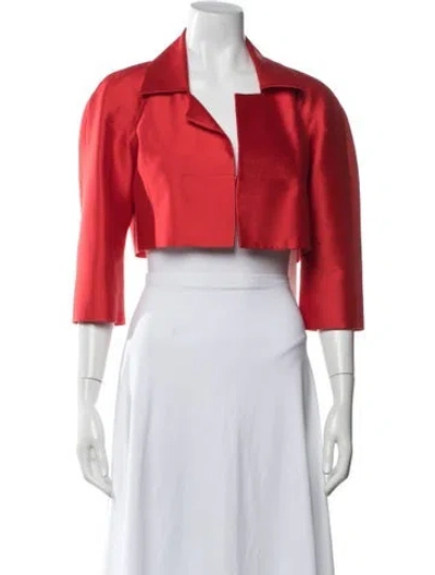 Pre-owned Teri Jon Silk Evening Jacket In Red