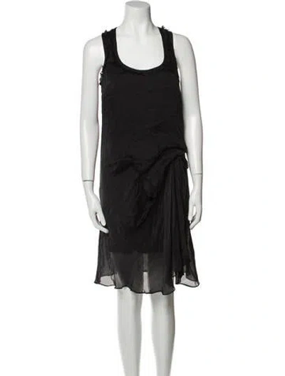 Pre-owned Teri Jon Silk Knee-length Dress In Black