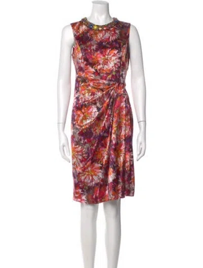 Pre-owned Teri Jon Silk Knee-length Dress In Black