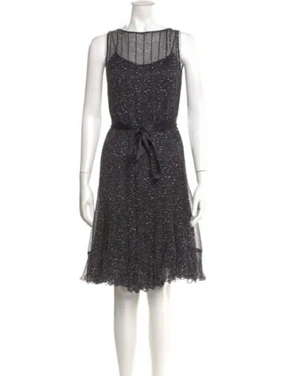 Pre-owned Teri Jon Silk Knee-length Dress In Black