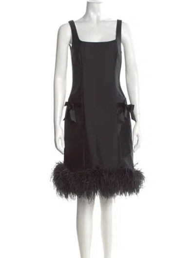 Pre-owned Teri Jon Silk Knee-length Dress In Black