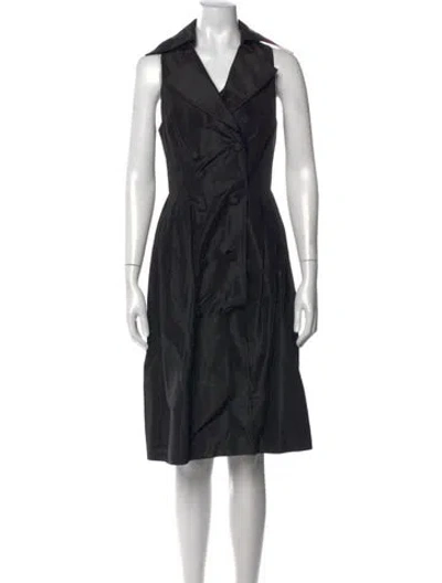 Pre-owned Teri Jon Silk Knee-length Dress In Black