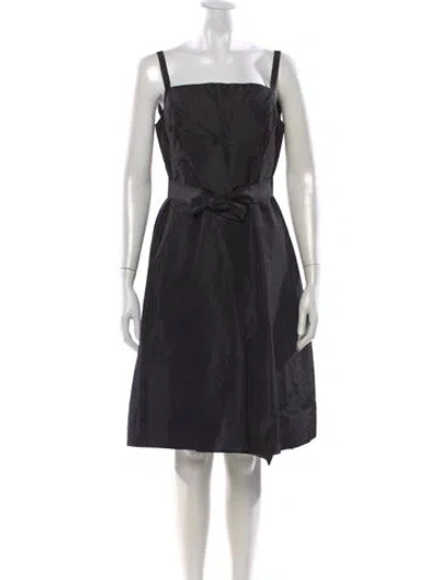 Pre-owned Teri Jon Silk Knee-length Dress In Black