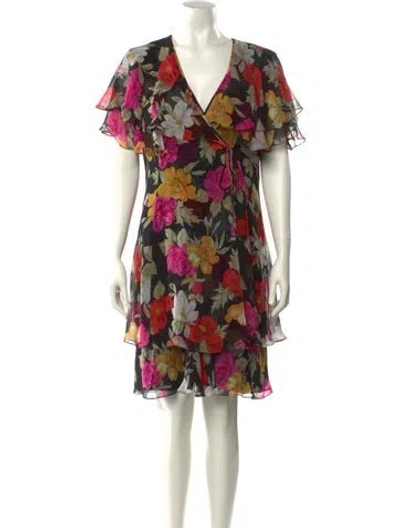 Pre-owned Teri Jon Silk Knee-length Dress In Multi