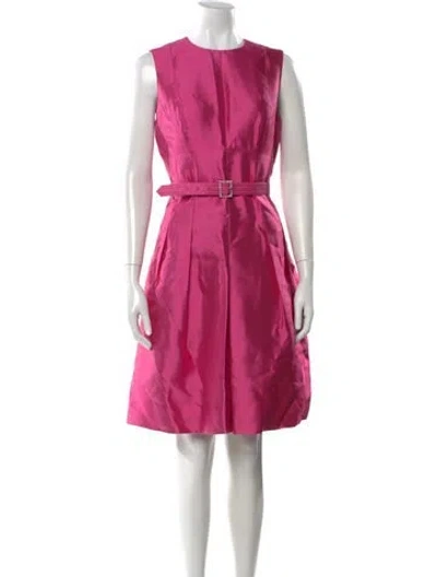 Pre-owned Teri Jon Silk Knee-length Dress In Pink