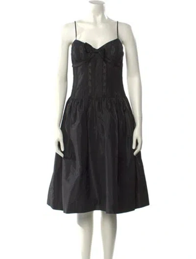 Pre-owned Teri Jon Silk Midi Length Dress In Black
