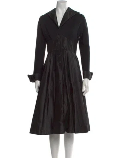 Pre-owned Teri Jon Silk Midi Length Dress In Black
