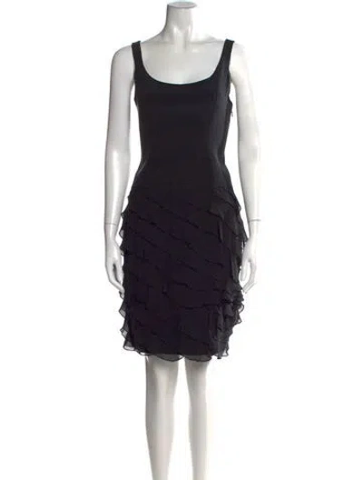 Pre-owned Teri Jon Silk Mini Dress In Black