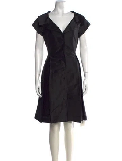 Pre-owned Teri Jon Silk Mini Dress In Black