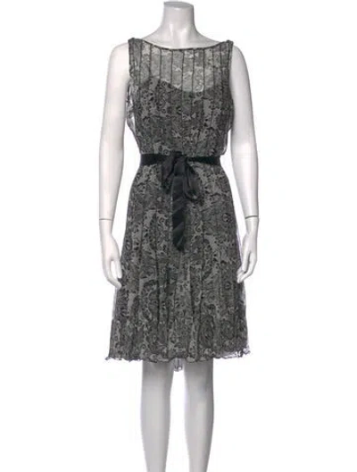 Pre-owned Teri Jon Silk Mini Dress In Blue/green