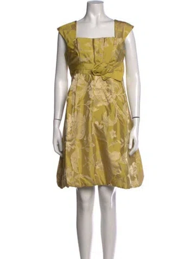 Pre-owned Teri Jon Silk Mini Dress In Green