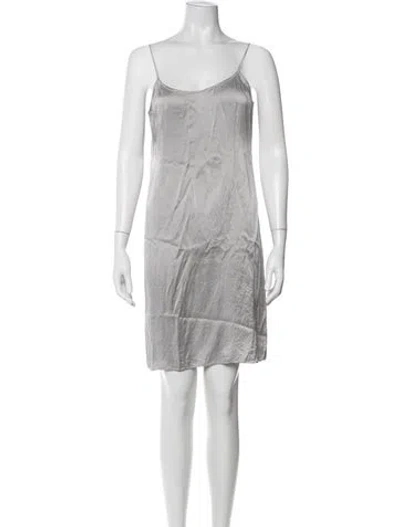 Pre-owned Teri Jon Silk Mini Dress In Grey