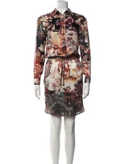 Pre-owned Teri Jon Silk Mini Dress In Multicolor