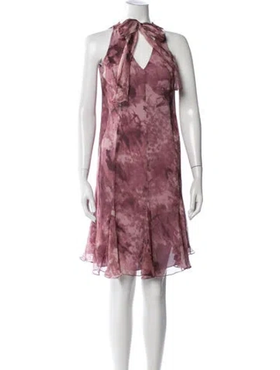 Pre-owned Teri Jon Silk Mini Dress In Pink