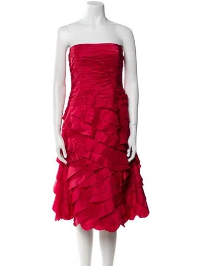 Pre-owned Teri Jon Silk Mini Dress In Red