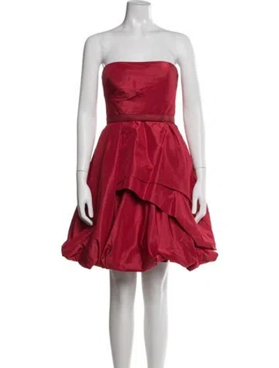Pre-owned Teri Jon Silk Mini Dress In Red