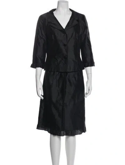 Pre-owned Teri Jon Silk Set In Black