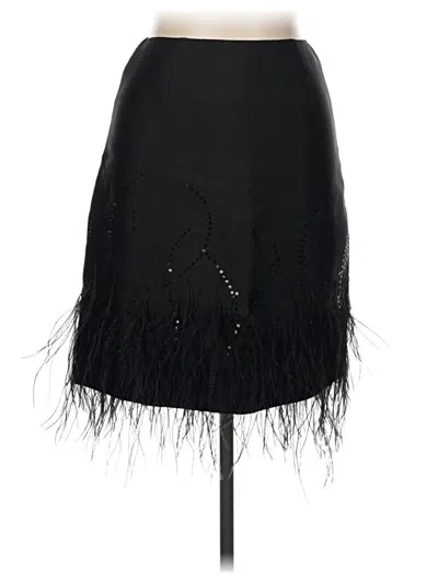 Pre-owned Teri Jon Silk Skirt In Black
