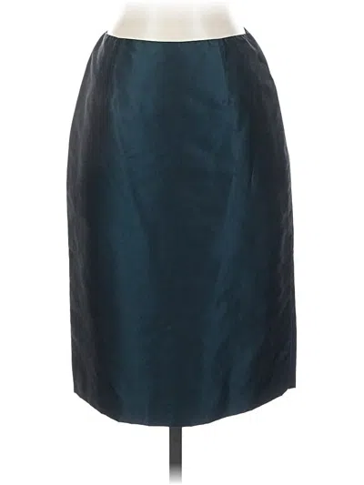 Pre-owned Teri Jon Silk Skirt In Blue