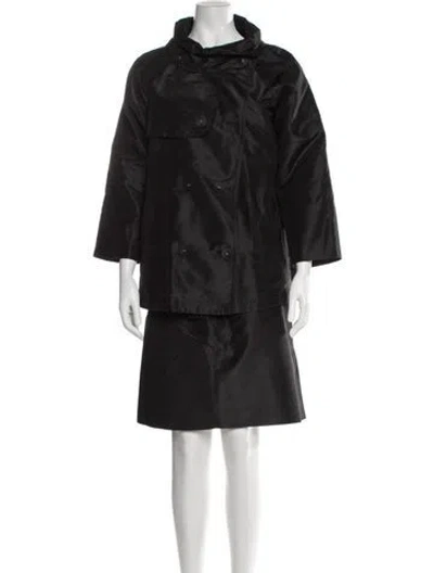 Pre-owned Teri Jon Silk Skirt Set In Black