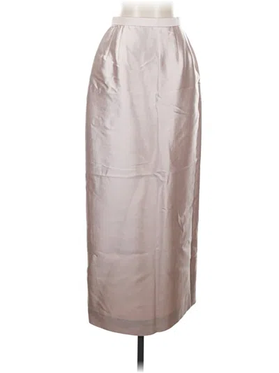 Pre-owned Teri Jon Silk Skirt In Silver