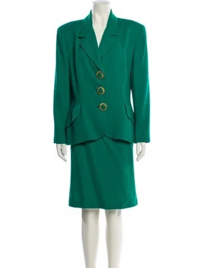 Pre-owned Teri Jon Skirt Suit In Green