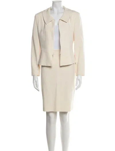 Pre-owned Teri Jon Skirt Suit In White