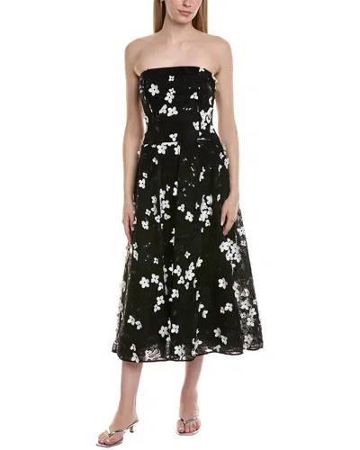 Teri Jon Sleeveless Midi Dress In Black