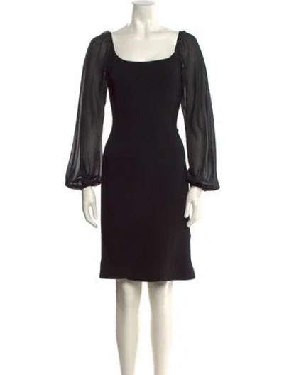 Pre-owned Teri Jon Square Neckline Knee-length Dress In Black