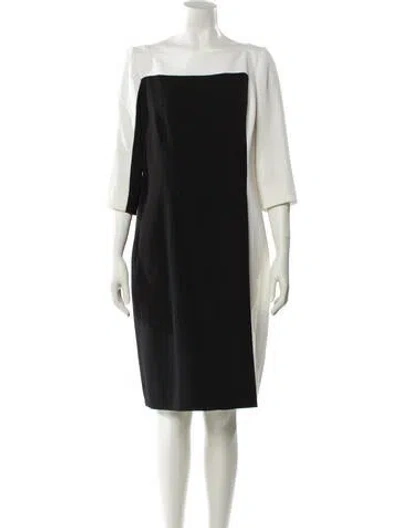 Pre-owned Teri Jon Square Neckline Knee-length Dress In Black