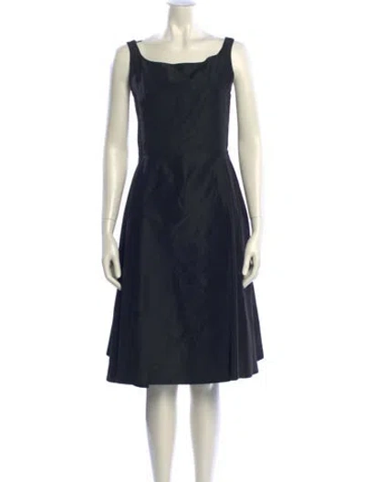 Pre-owned Teri Jon Square Neckline Knee-length Dress In Blue