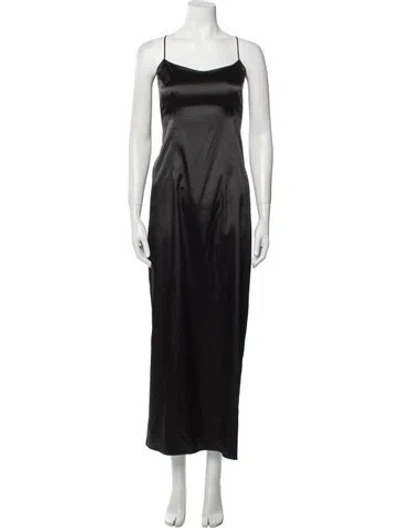 Pre-owned Teri Jon Square Neckline Long Dress In Black
