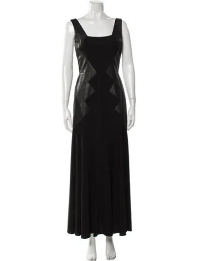 Pre-owned Teri Jon Square Neckline Long Dress In Black