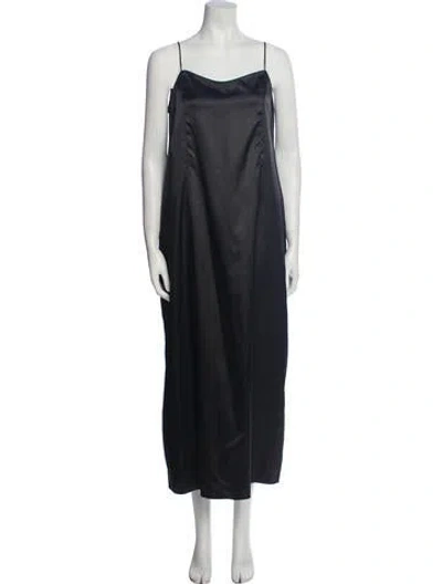 Pre-owned Teri Jon Square Neckline Long Dress In Blue