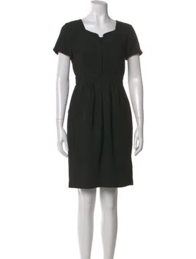 Pre-owned Teri Jon Square Neckline Mini Dress In Black