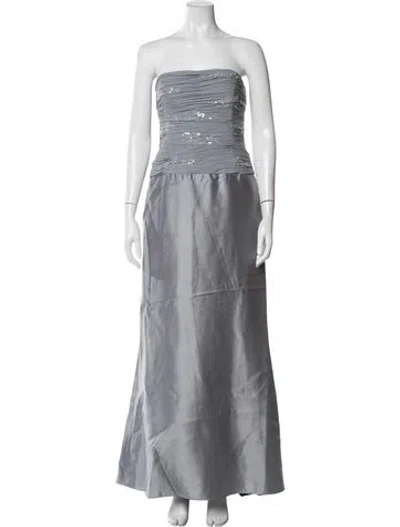 Pre-owned Teri Jon Strapless Long Dress In Green