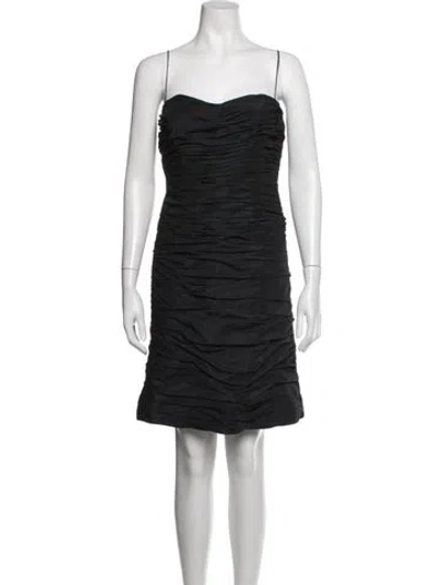Pre-owned Teri Jon Strapless Mini Dress In Black