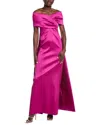 Teri Jon Stretch Gazar Portrait Column With Back In Pink