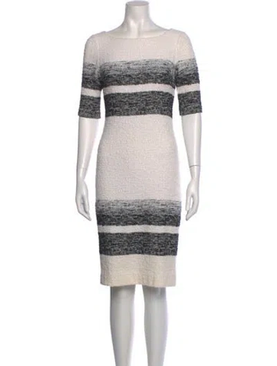 Pre-owned Teri Jon Striped Knee-length Dress In Multi