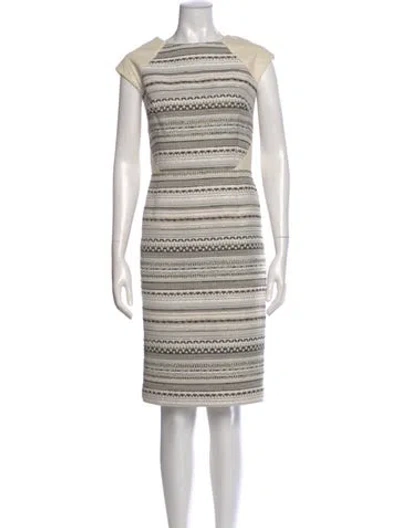Pre-owned Teri Jon Striped Knee-length Dress In Multi