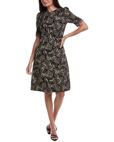 TERI JON TEXTURED JACQUARD DRESS