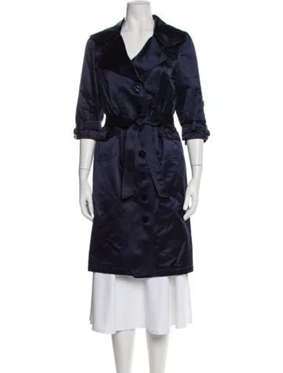 Pre-owned Teri Jon Trench Coat In Blue