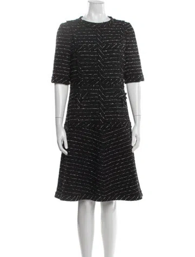 Pre-owned Teri Jon Tweed Pattern Knee-length Dress W/ Tags In Black
